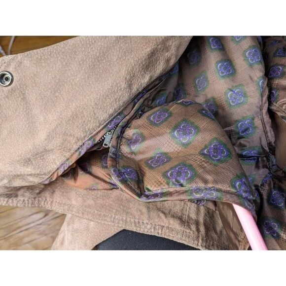 Vintage 80s Berman's Leather Jacket Cropped Vest Front Brown Moto Suede Size S - Picture 14 of 15